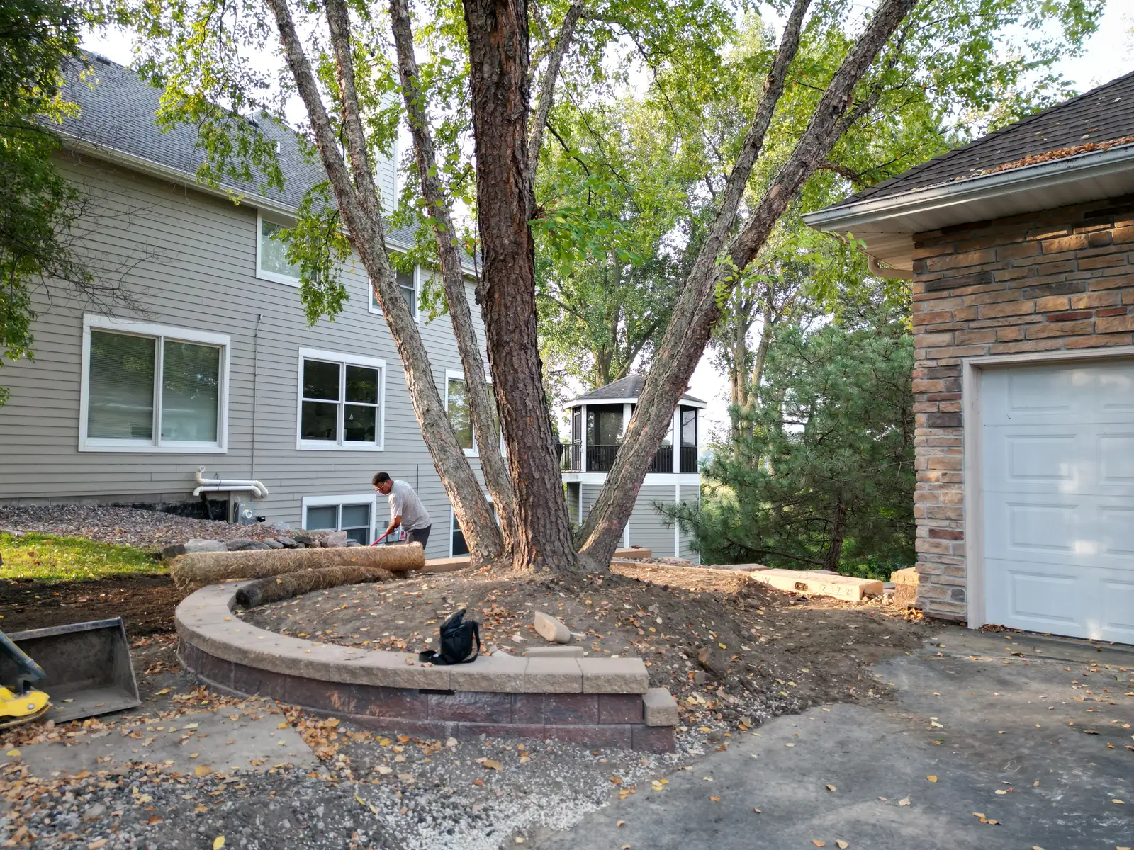 Retaining wall and staircase installation in Eden Prairie, MN