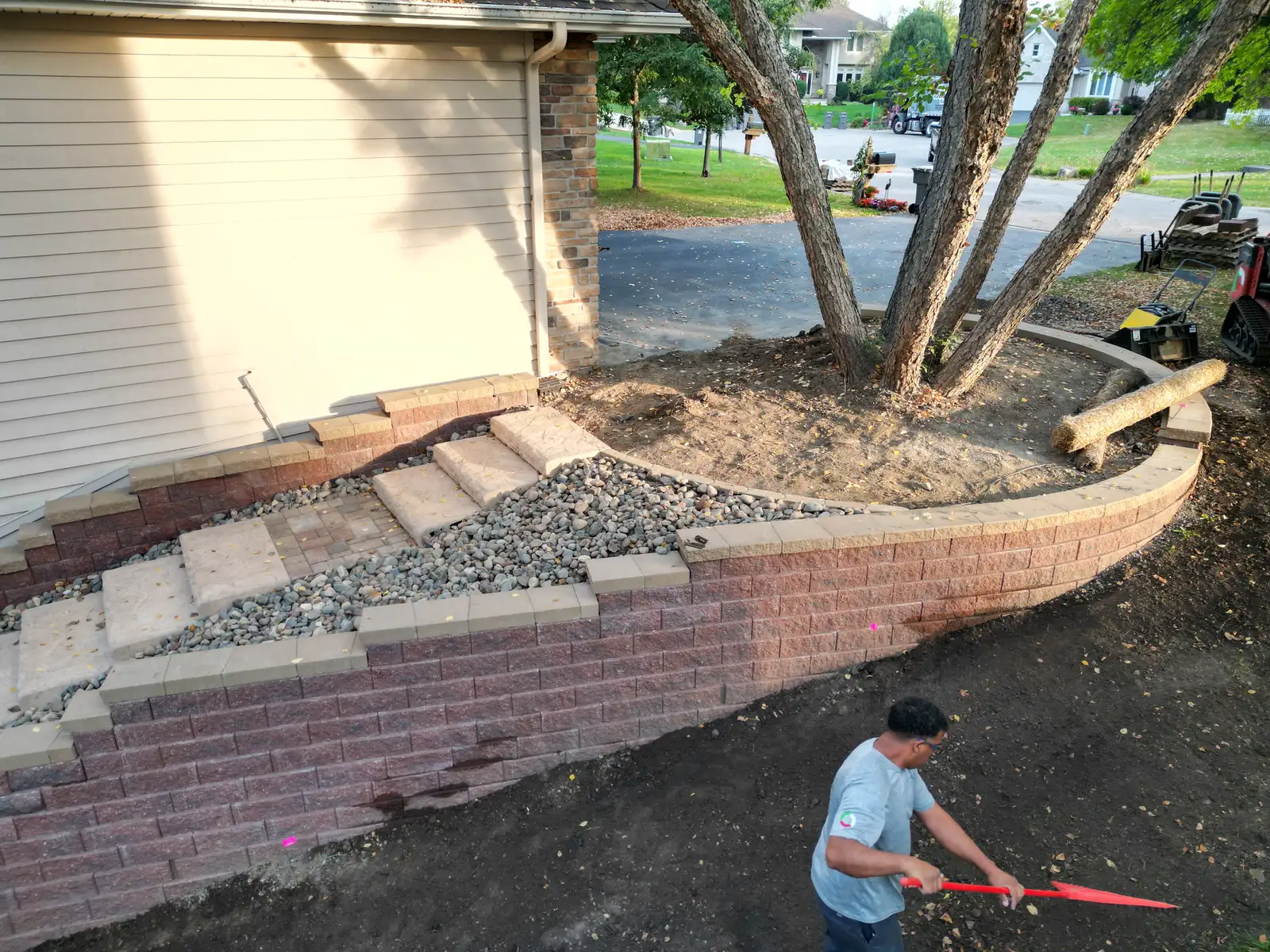 Retaining Wall & Staircase project photo — eden prairie retaining wall 02