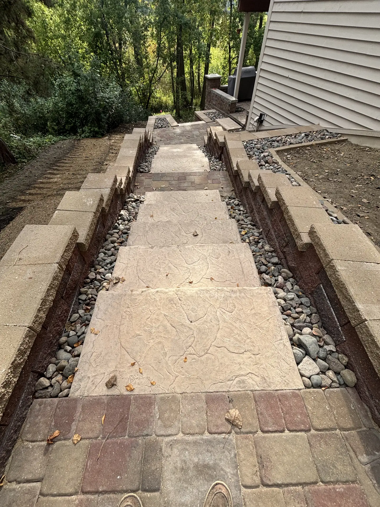 Retaining Wall & Staircase project photo — eden prairie retaining wall 13