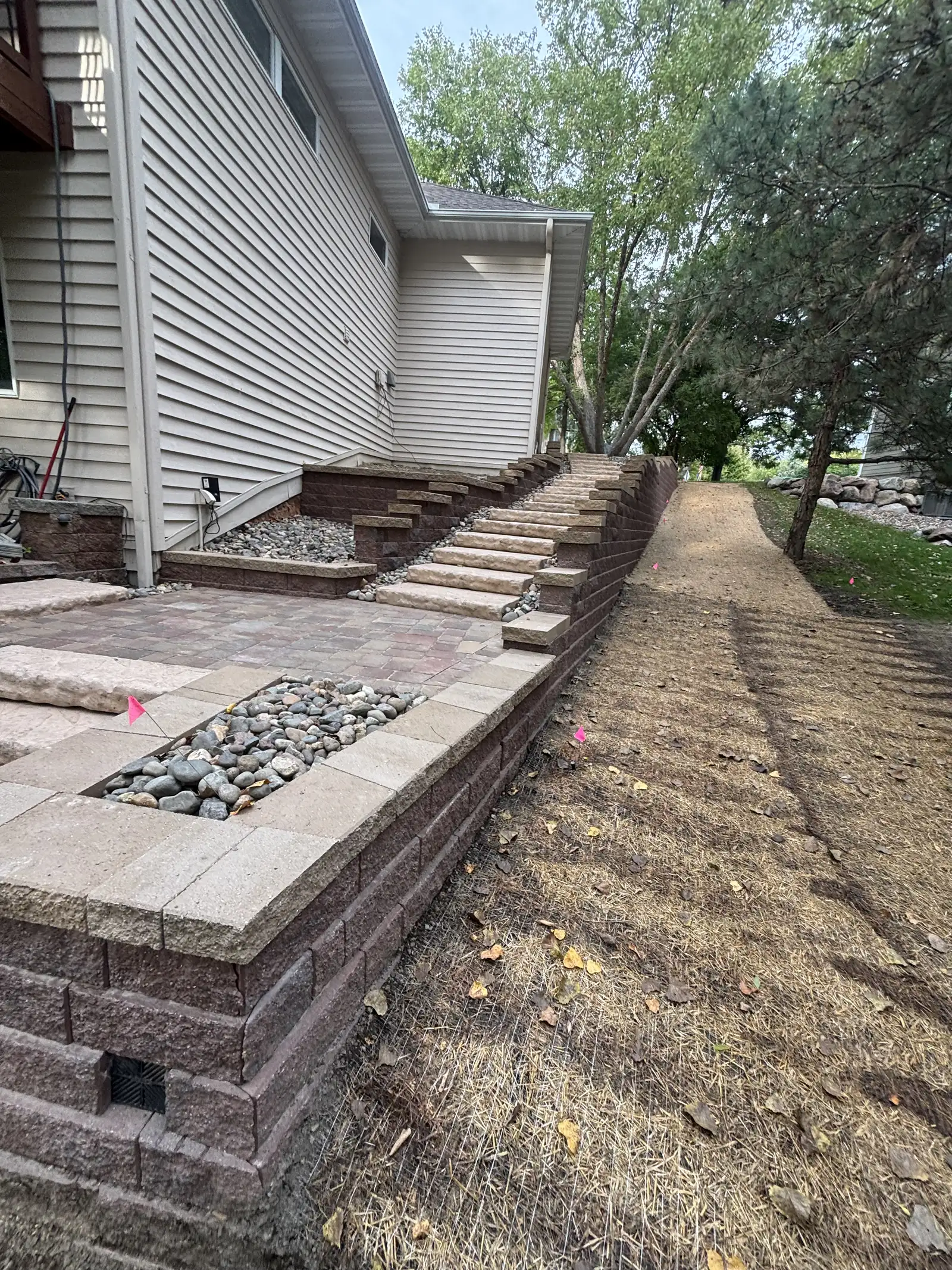 Retaining Wall & Staircase project photo — eden prairie retaining wall 17