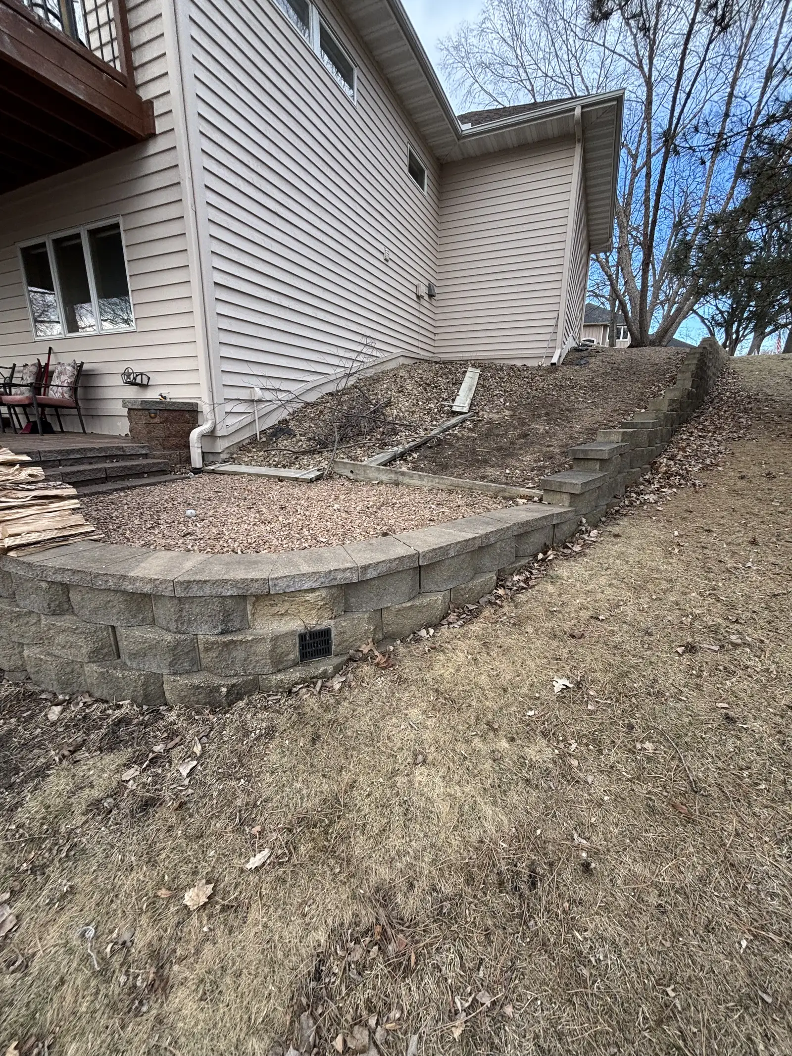 Retaining Wall & Staircase project photo — eden prairie retaining wall 21
