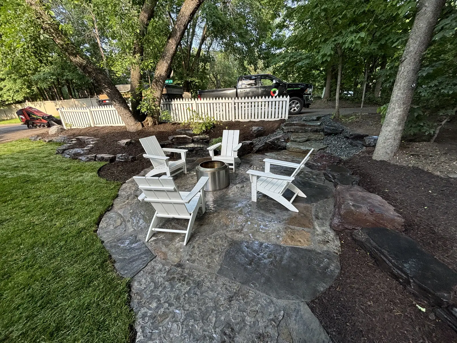Rocky Mountain outcropping staircase with natural boulder features in Greenwood, MN