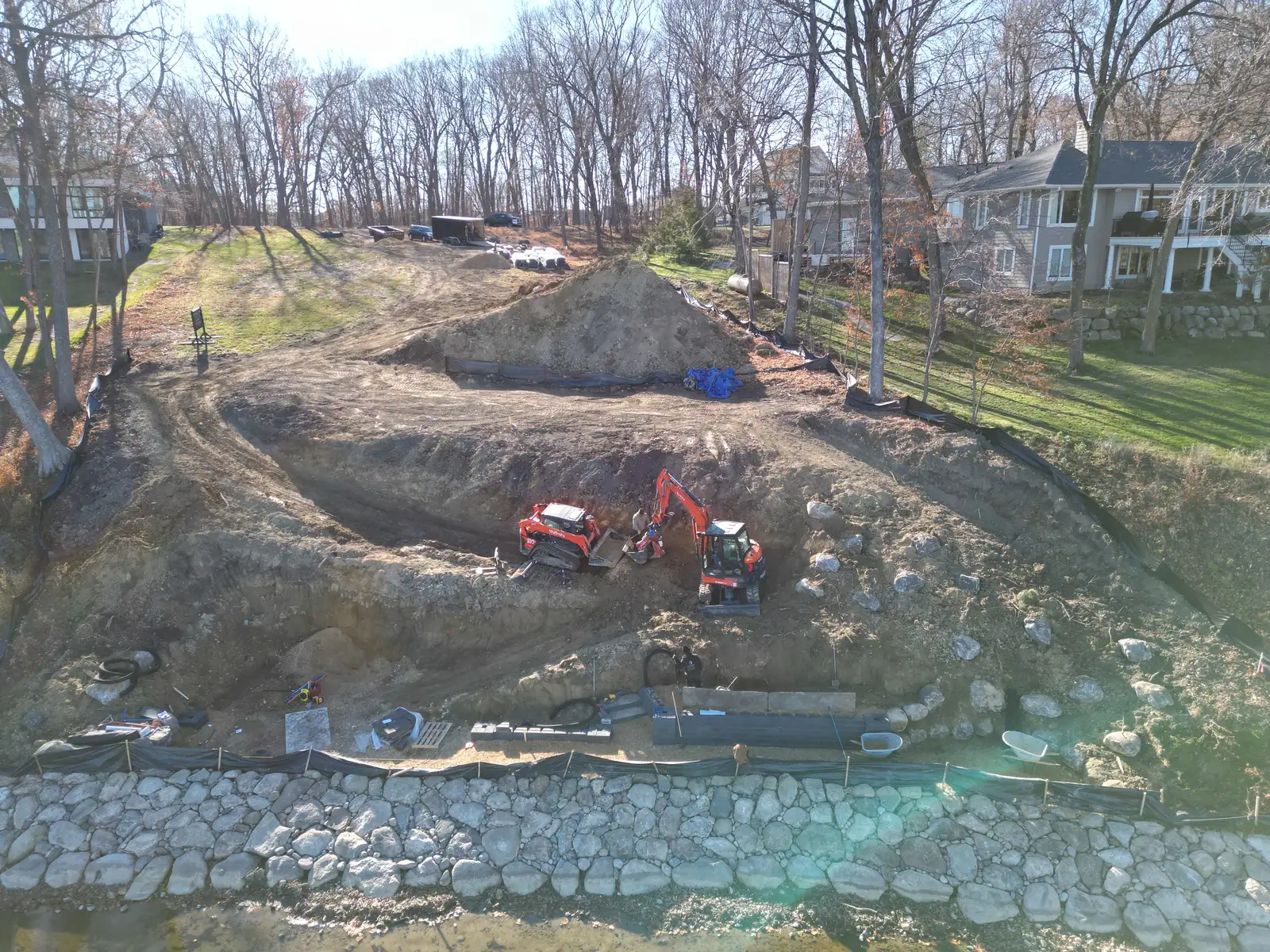 Shoreline & Hillside Stabilization project photo — mound shoreline stabilization 02