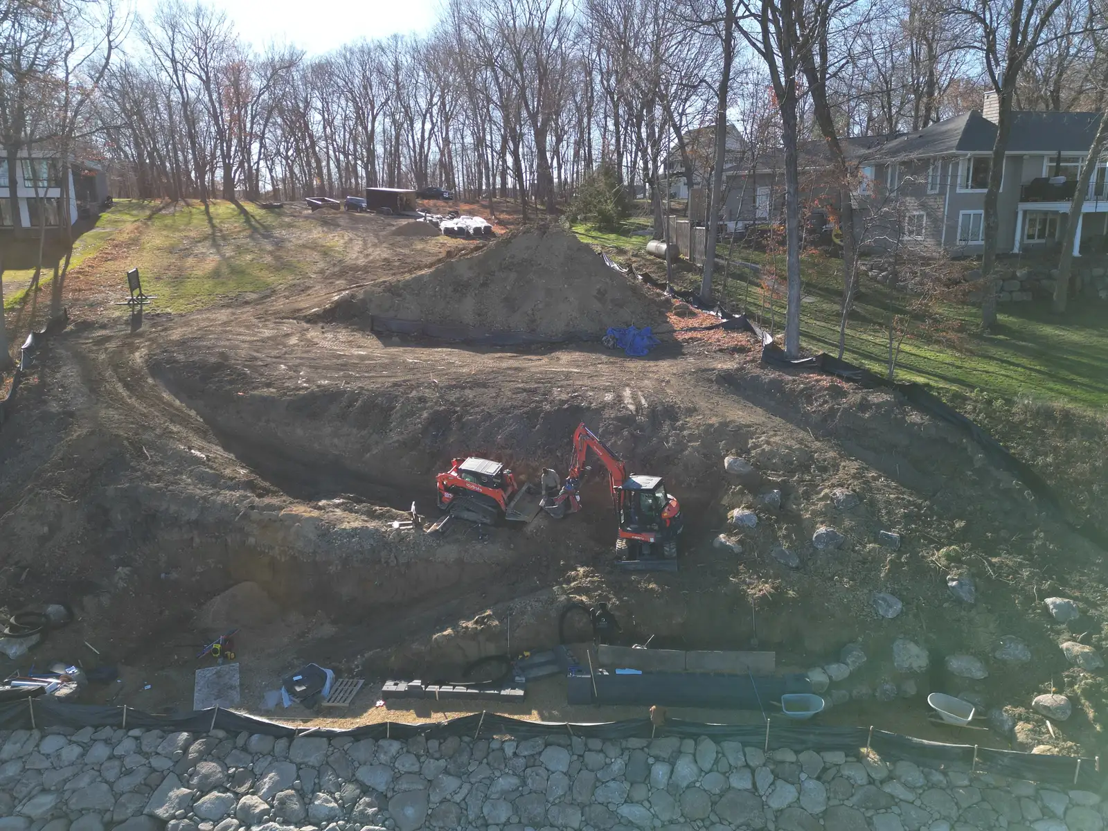 Before: Failing hillside slope in Mound